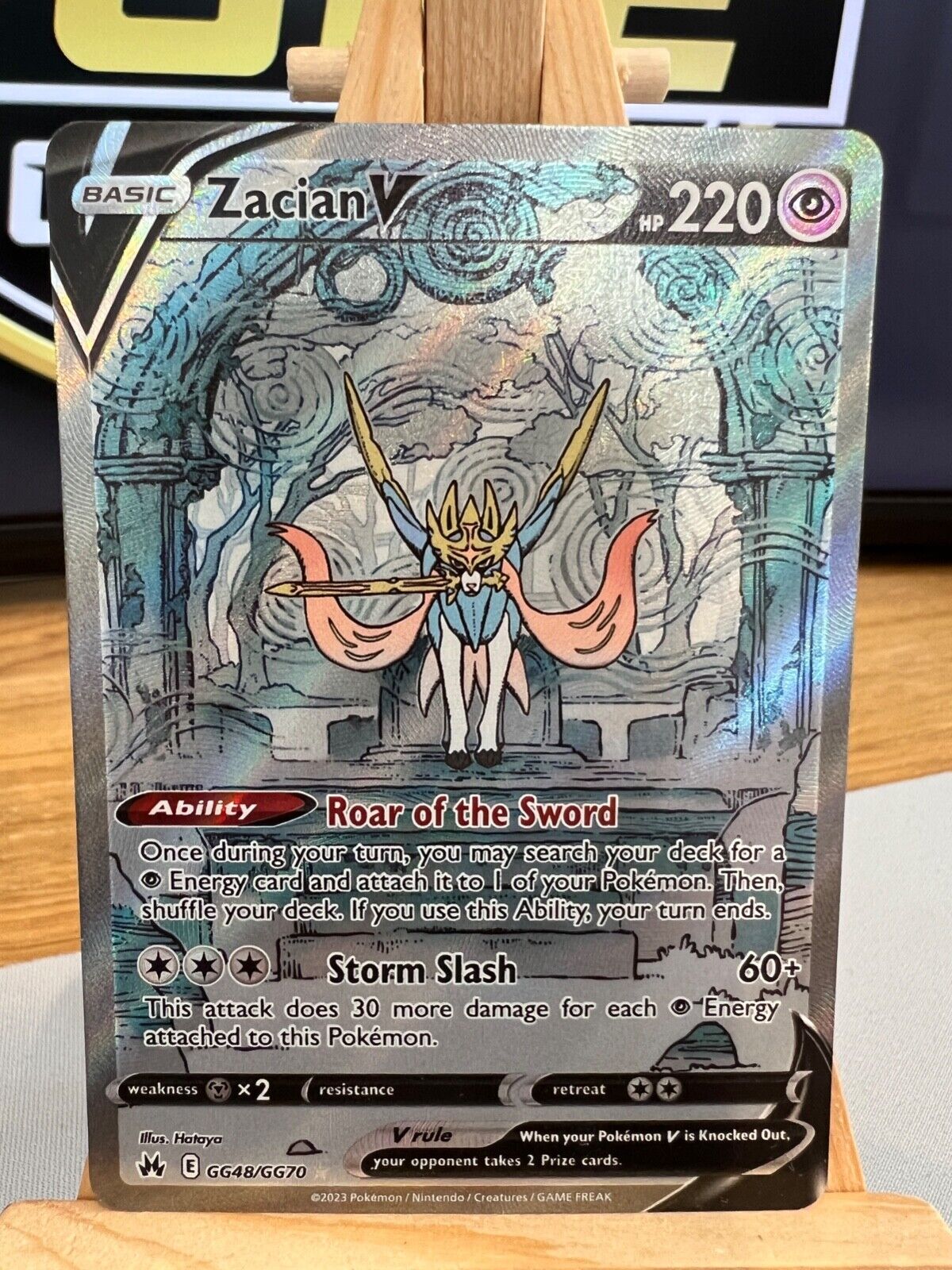 Pokemon Crown Zenith - GG48/GG70 Zacian V - Holo Rare - NM/M