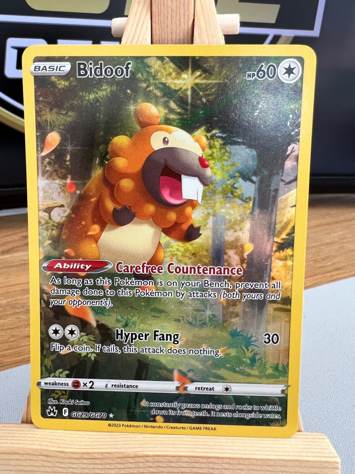 Pokemon Crown Zenith - GG29/GG70 Bidoof - Holo Rare - NM/M