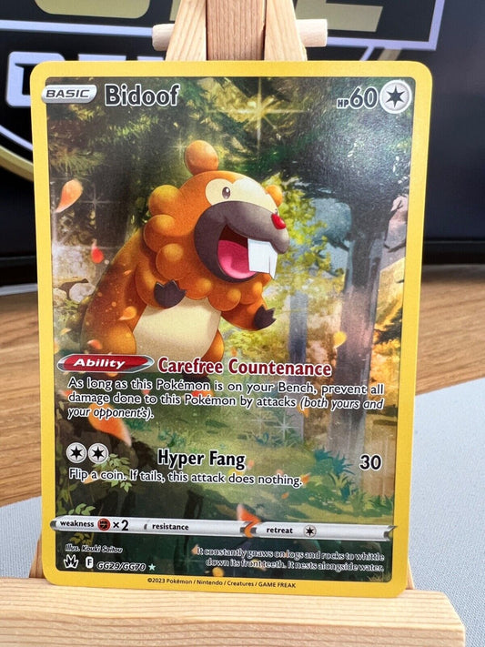 Pokemon Crown Zenith - GG29/GG70 Bidoof - Holo Rare - NM/M