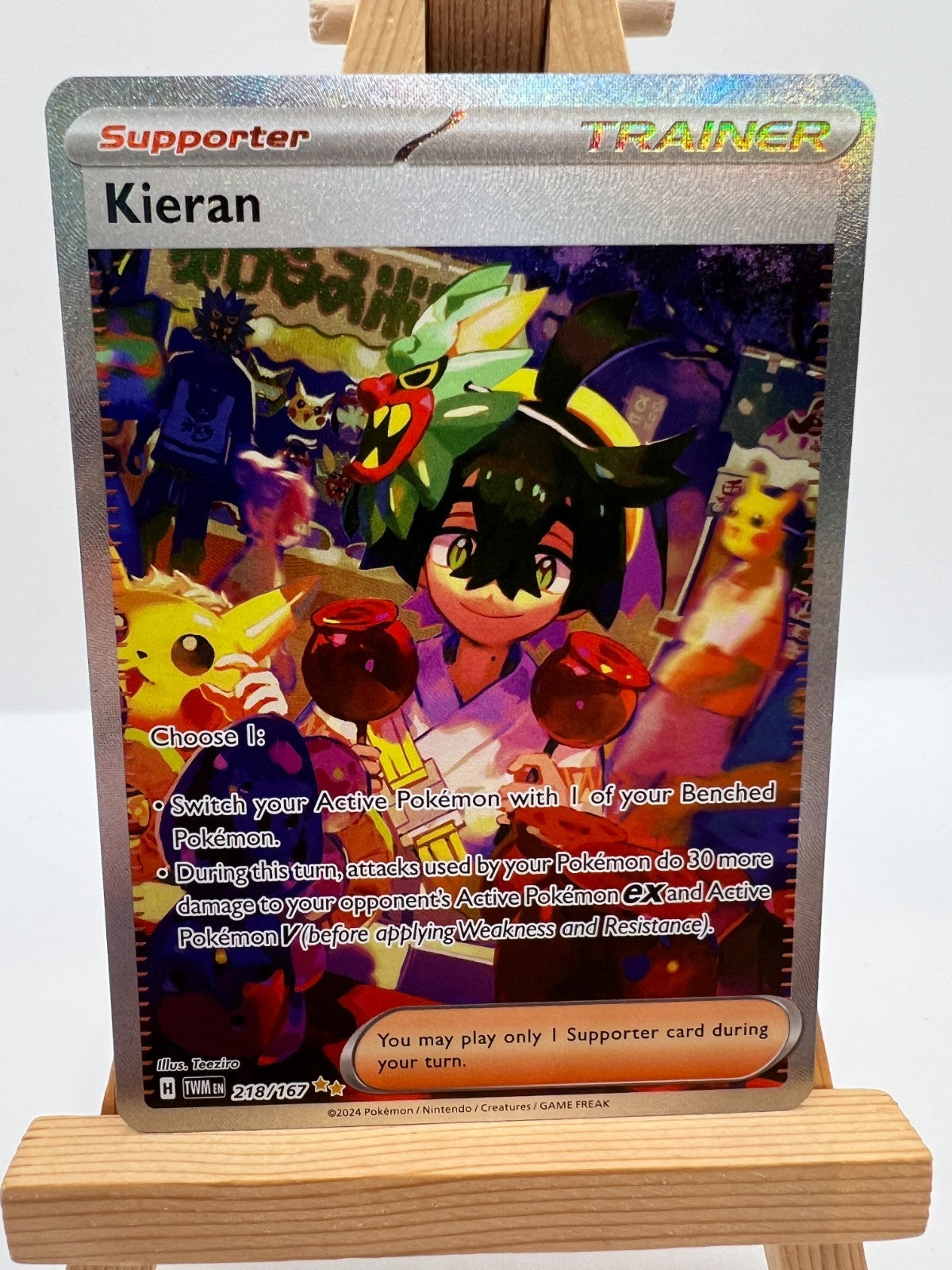 Pokemon Twilight Masquerade - 218/167 Kieran - Special Illustration Rare - NM/M