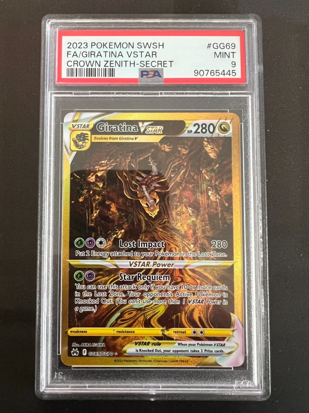 Pokemon Crown Zenith - GG69/GG70 Giratina VSTAR - Hyper Rare - PSA 9