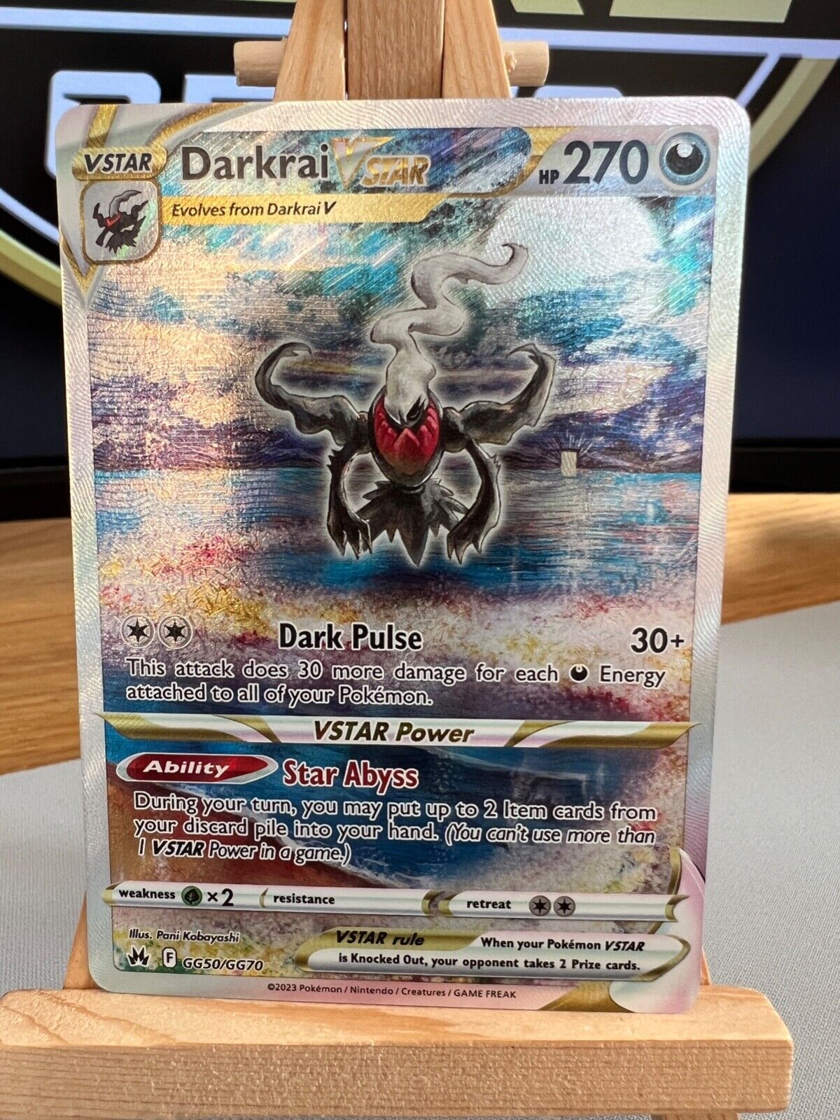 Pokemon Crown Zenith - GG50/GG70 Darkrai VSTAR - Full Art Ultra Rare - NM/M