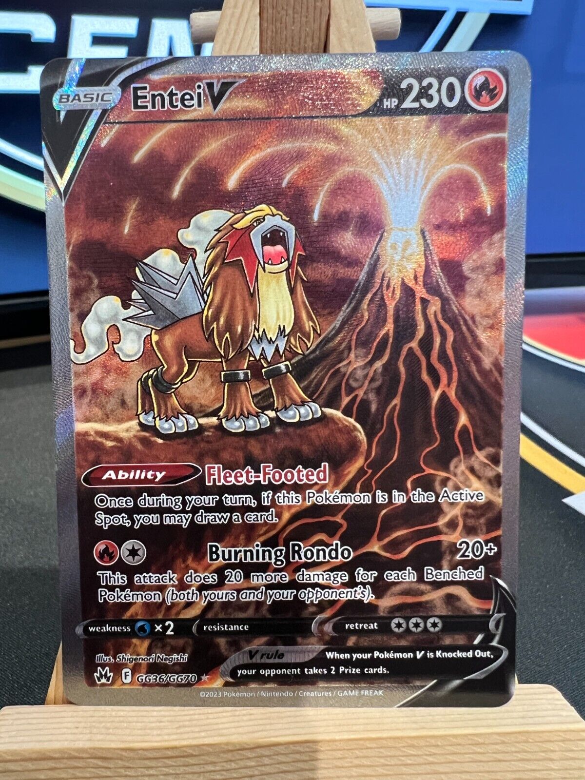 Pokemon Crown Zenith - GG36/GG70 Entei V - Full Art Ultra Rare - NM/M