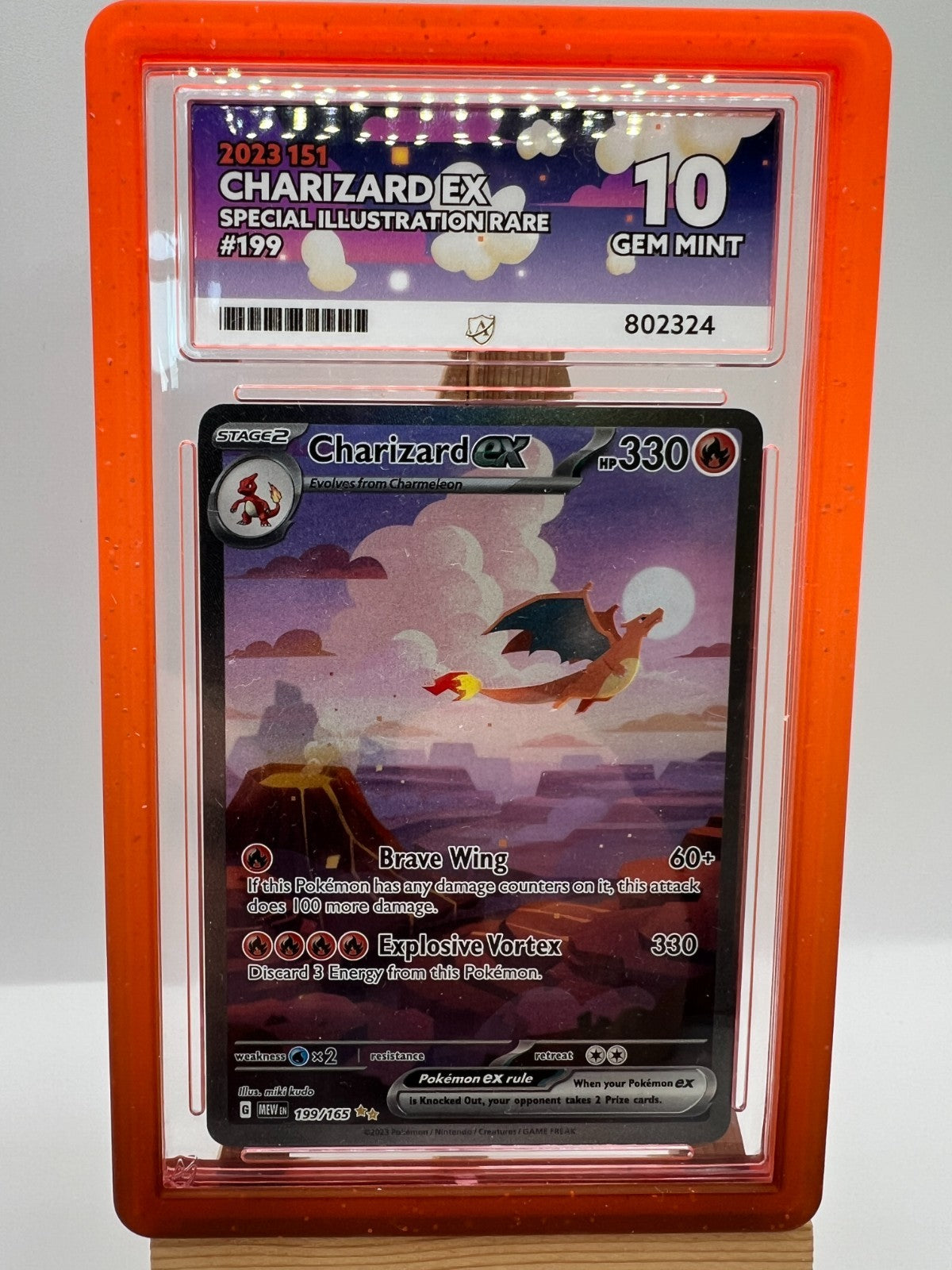 Pokemon TCG - S&V 151 - 199/165 Charizard ex - SIR - ACE 10 + Grailguard