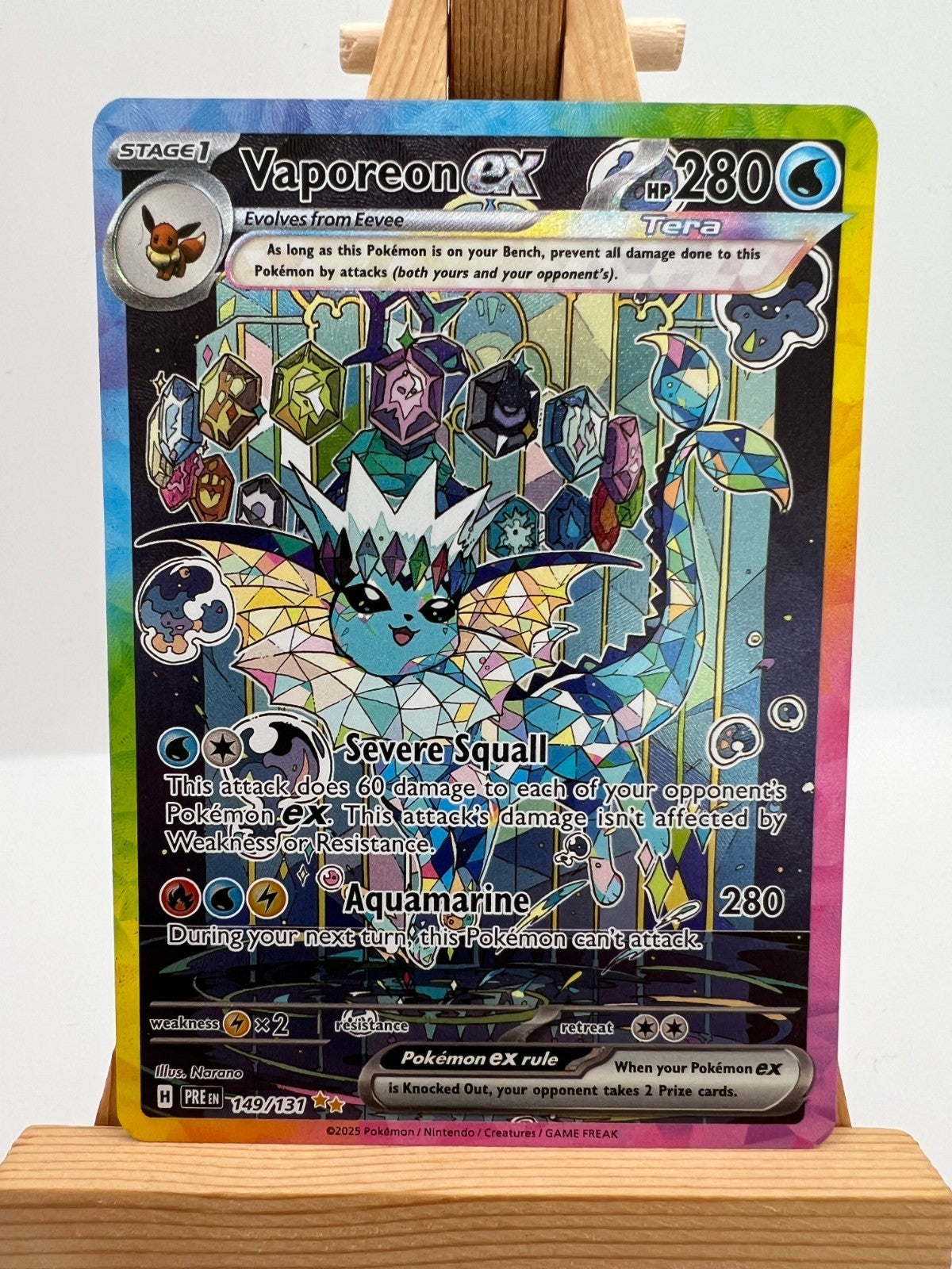 Pokemon Prismatic Evolutions - 149/131 Vaporeon - Special Illustration Rare - NM