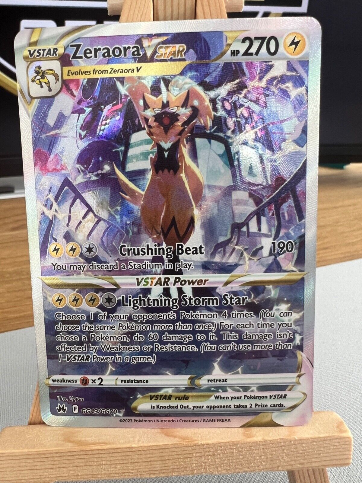 Pokemon Crown Zenith - GG43/GG70 Zeraora VSTAR - Holo Rare - NM/M