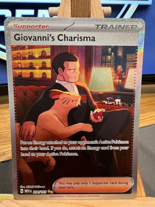 Pokémon TCG - S&V 151 - 204/165 Giovanni's Charisma - Special Illustration Rare - NM/M