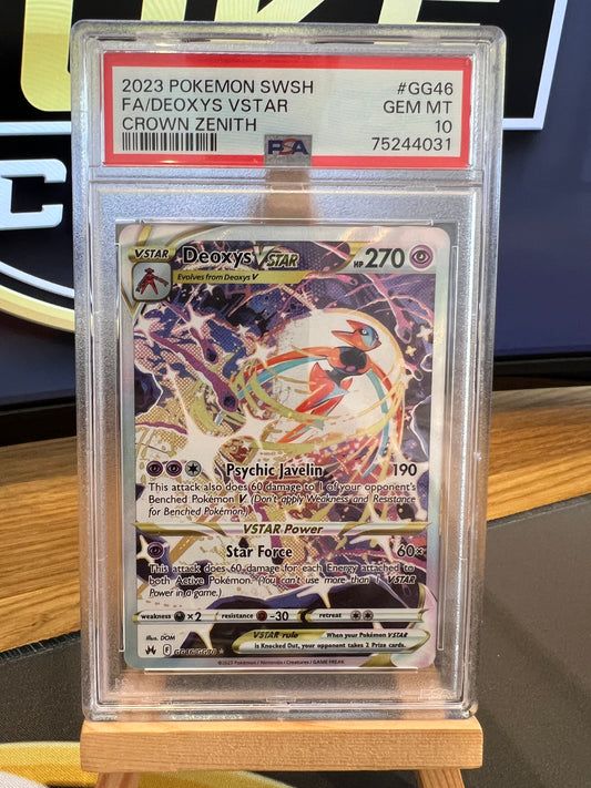 Pokémon TCG - Crown Zenith - GG46/GG70 Deoxys VSTAR - Galarian Gallery Ultra Rare - PSA 10