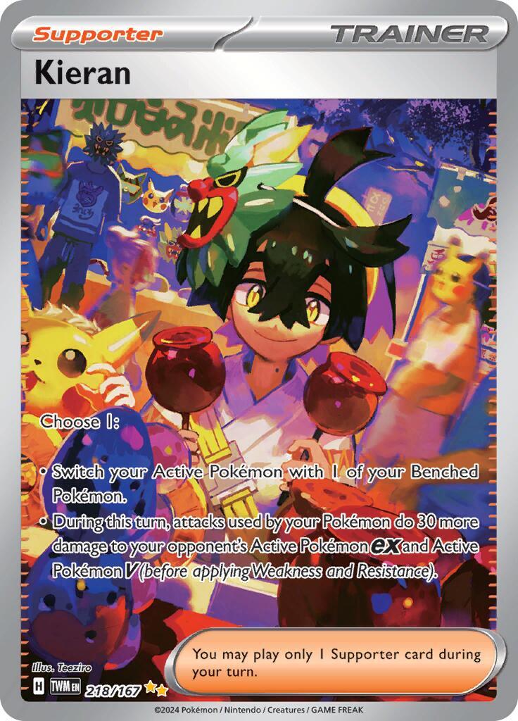Pokemon Twilight Masquerade - 218/167 Kieran - Special Illustration Rare - NM/M