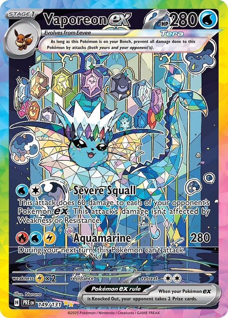 Pokemon Prismatic Evolutions - 149/131 Vaporeon - Special Illustration Rare - NM